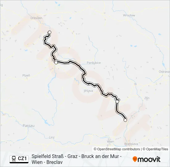 CZ1 Train Line Map