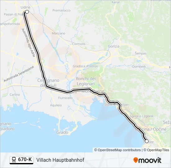 670-K Train Line Map