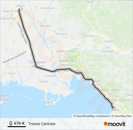 670-K Train Line Map