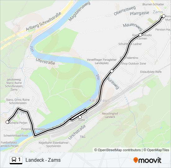 1 bus Line Map