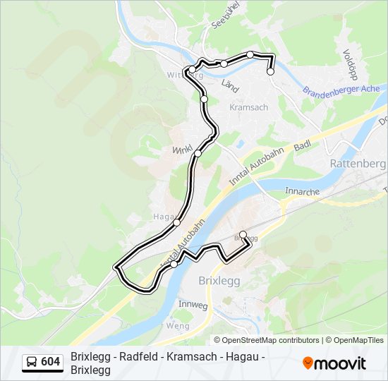 604 bus Line Map