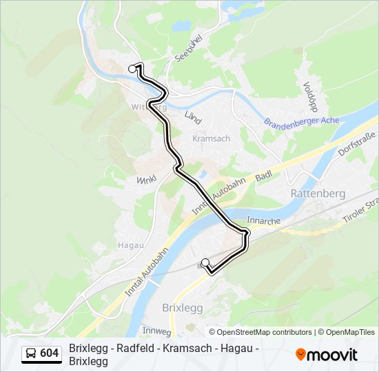 604 bus Line Map