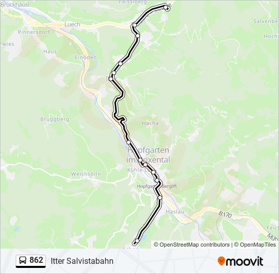 862 bus Line Map