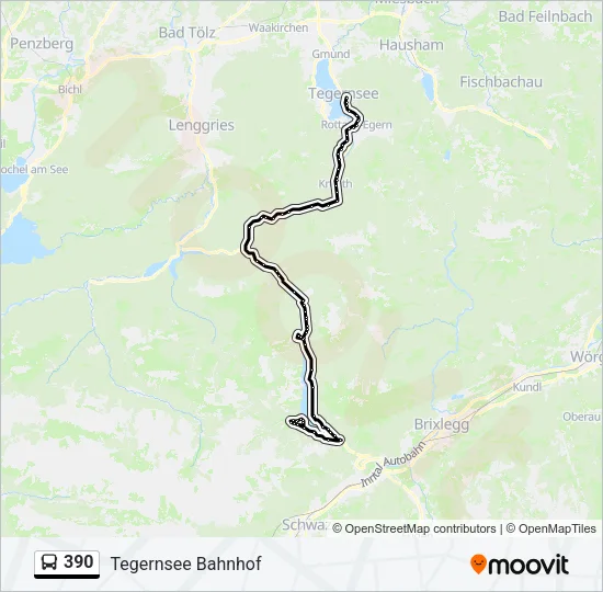 390 Bus Line Map