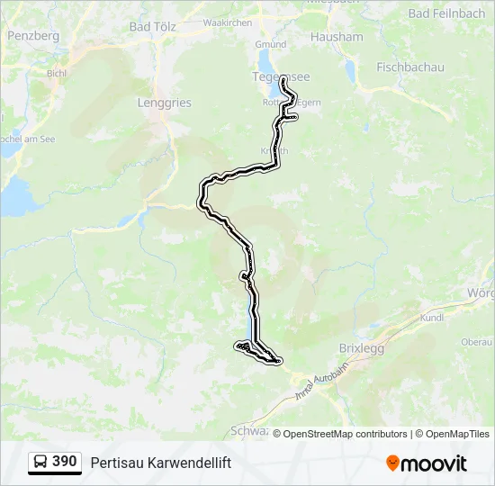 390 Bus Line Map