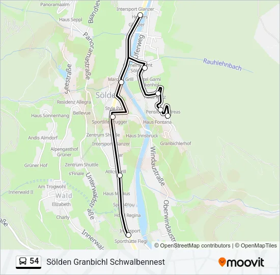 54 Bus Line Map