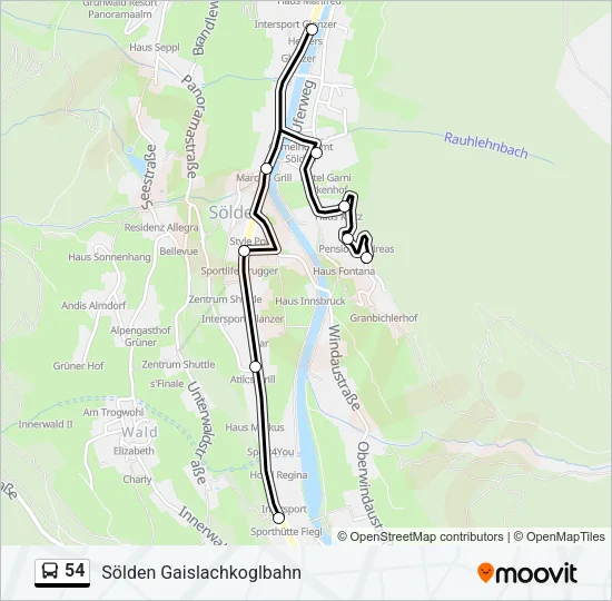 54 Bus Line Map