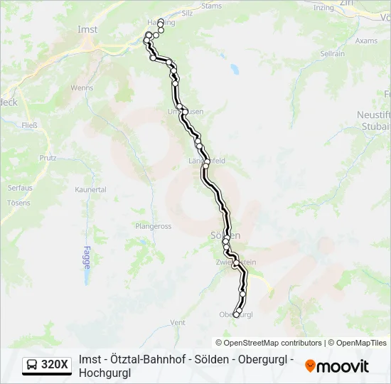 320X Bus Line Map