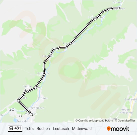 431 bus Line Map