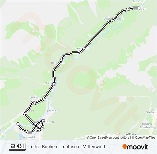 431 bus Line Map