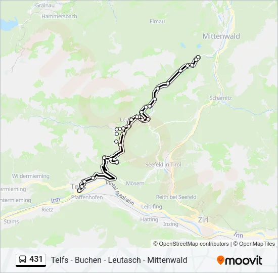 431 Bus Line Map