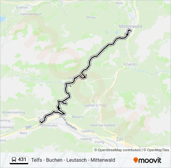 431 Bus Line Map