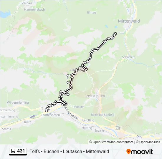 431 Bus Line Map