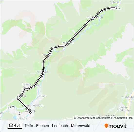 431 Bus Line Map