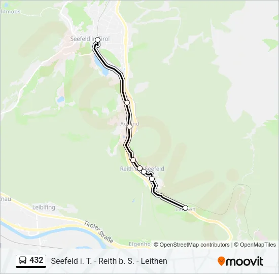 432 Bus Line Map