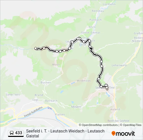 433 Bus Line Map