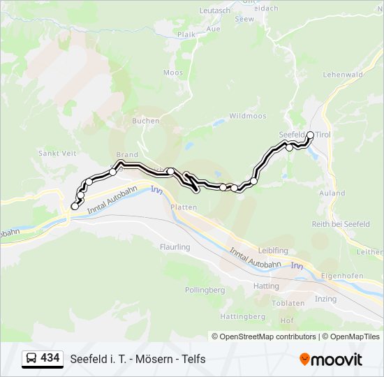 434 bus Line Map