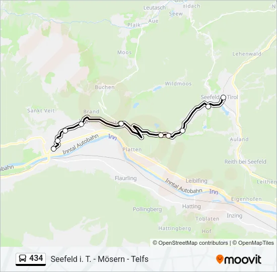 434 Bus Line Map