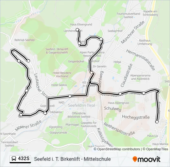 432S Bus Line Map