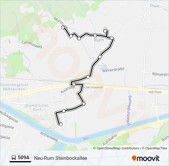 509A bus Line Map