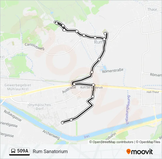 509A Bus Line Map
