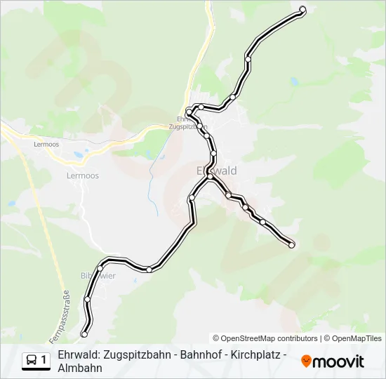 1 Bus Line Map