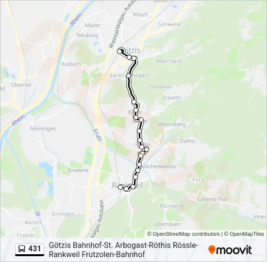 431 Bus Line Map