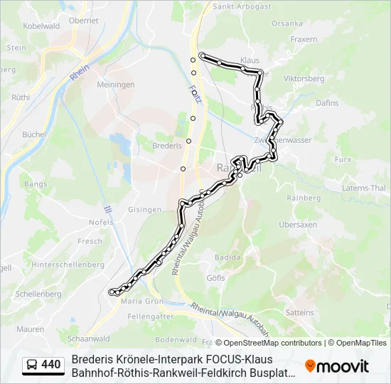 440 Bus Line Map