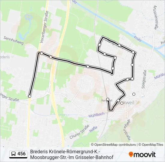 456 Bus Line Map