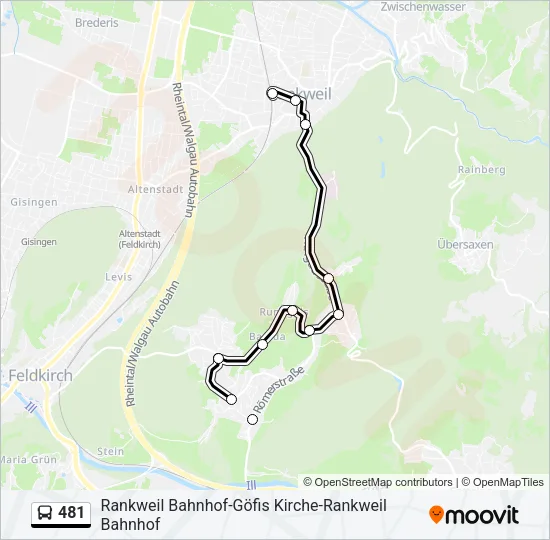481 Bus Line Map