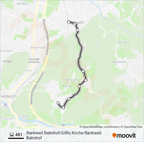481 Bus Line Map