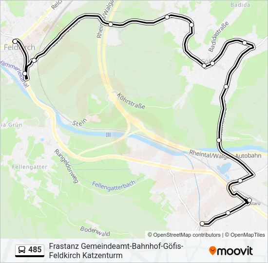 485 Bus Line Map