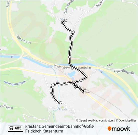 485 Bus Line Map