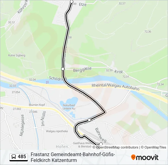 485 Bus Line Map