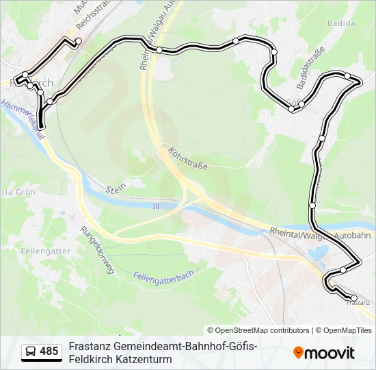 485 Bus Line Map