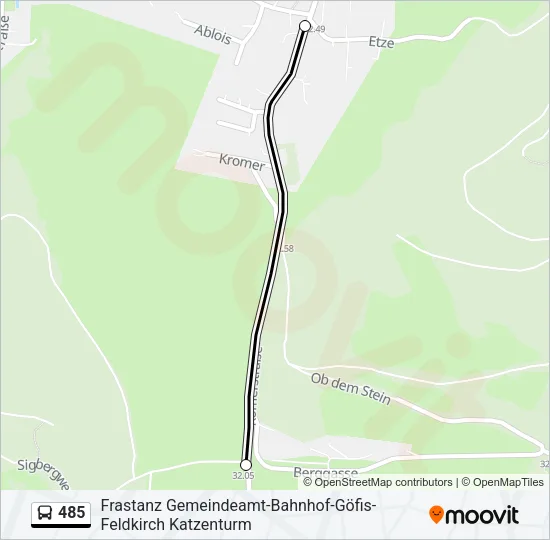 485 Bus Line Map