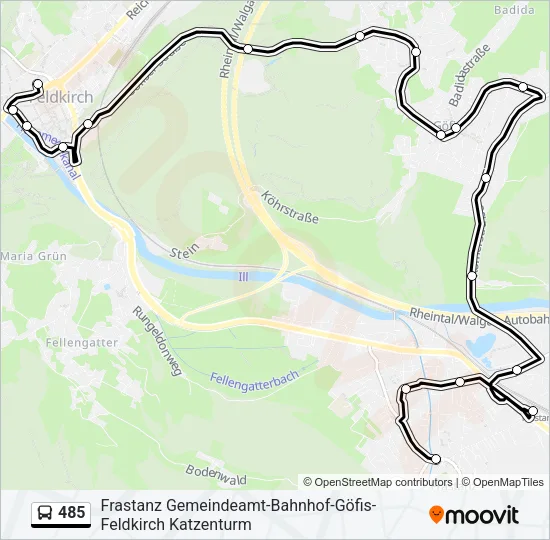 485 Bus Line Map