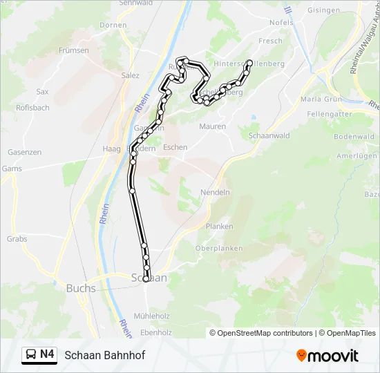 N4 Bus Line Map
