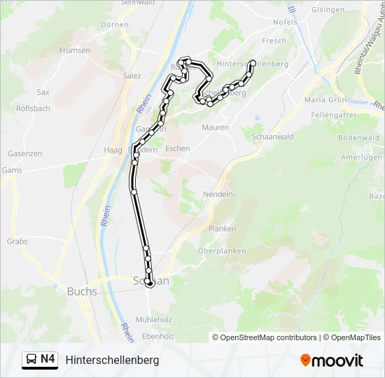 N4 Bus Line Map