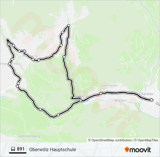 891 Bus Line Map