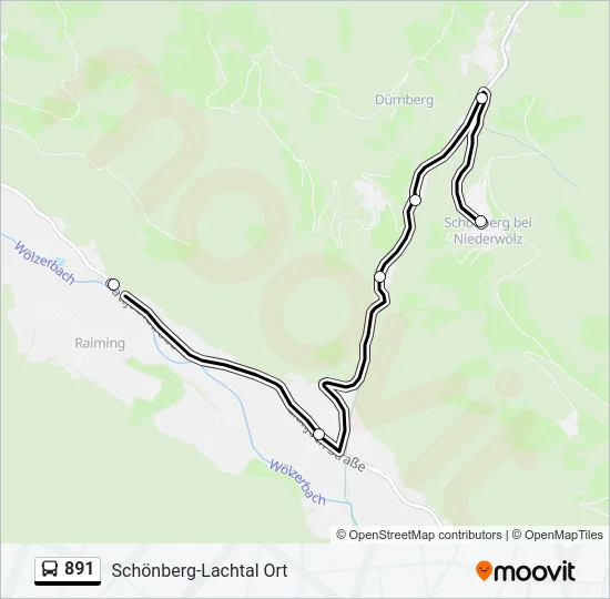 891 Bus Line Map