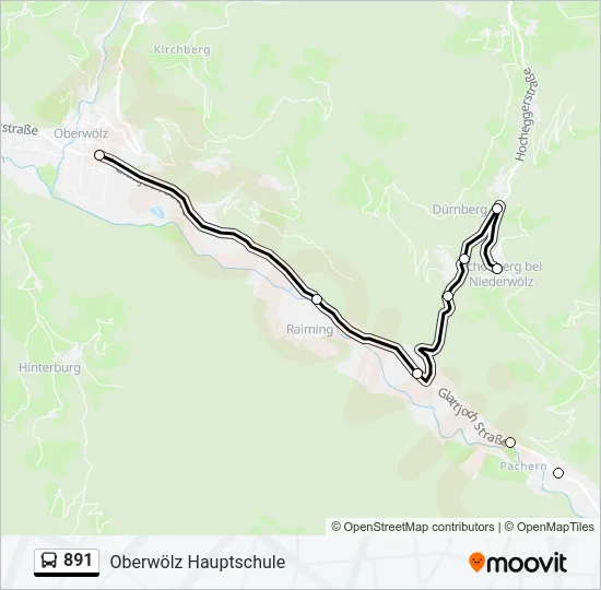 891 Bus Line Map