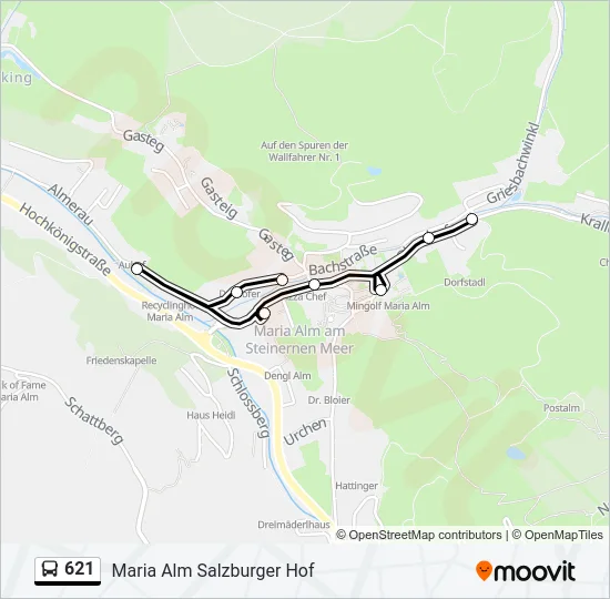 621 Bus Line Map