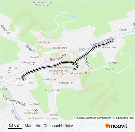 621 Bus Line Map