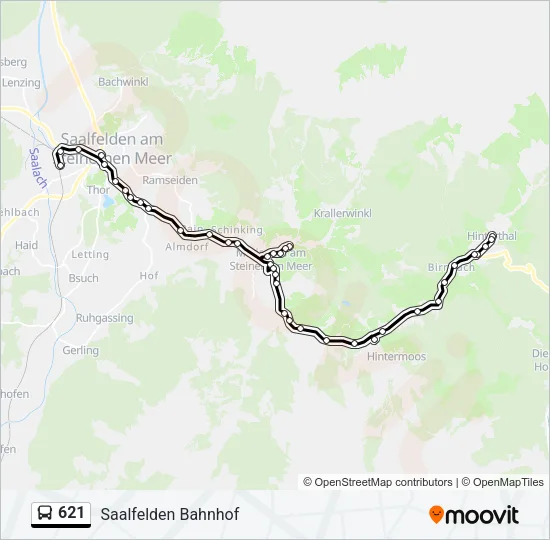 621 Bus Line Map