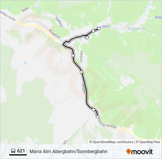 621 Bus Line Map