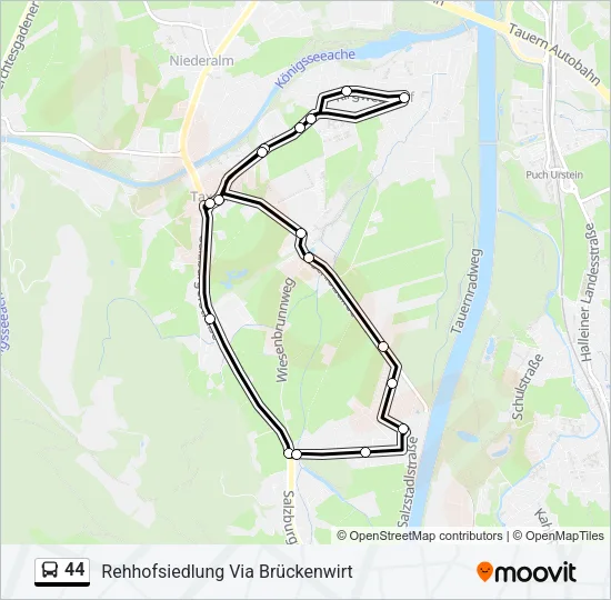 44 Bus Line Map