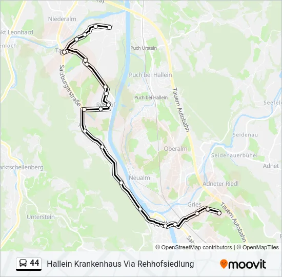 44 Bus Line Map