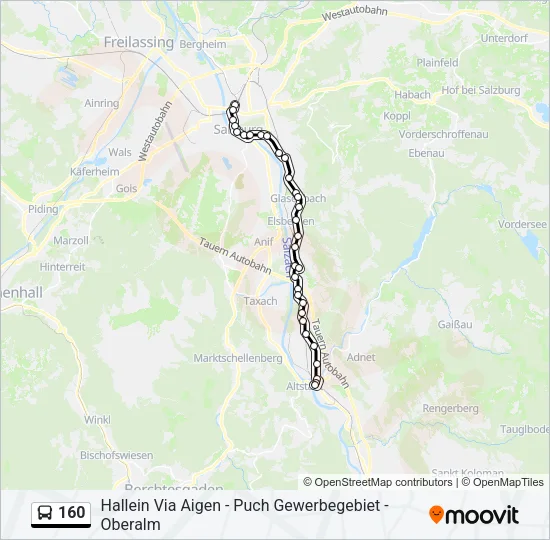 160 Bus Line Map
