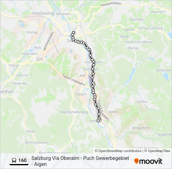 160 Bus Line Map